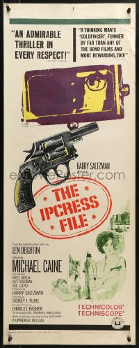 1y132 IPCRESS FILE insert 1965 Michael Caine in the spy story of the century, white style!