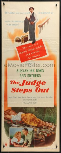 1y138 JUDGE STEPS OUT insert 1948 romantic artwork of pretty Ann Sothern & Alexander Knox!