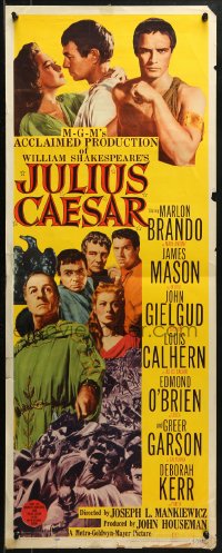 1y139 JULIUS CAESAR insert 1953 art of Marlon Brando, James Mason & Greer Garson, Shakespeare