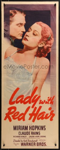 1y144 LADY WITH RED HAIR insert 1940 great image of sexy Miriam Hopkins & Richard Ainley!