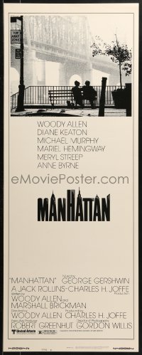 1y163 MANHATTAN style B insert 1979 image of Woody Allen & Diane Keaton by Queensboro bridge!