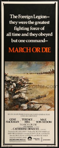 1y164 MARCH OR DIE insert 1976 Gene Hackman, Terence Hill, French Foreign Legion, Bysouth art!