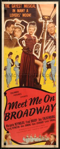 1y167 MEET ME ON BROADWAY insert 1946 Marjorie Reynolds, Jinx Falkenburg, love's young dream!