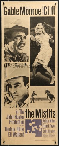 1y169 MISFITS insert 1961 Clark Gable, Montgomery Clift & ping-ponging sexy Marilyn Monroe!