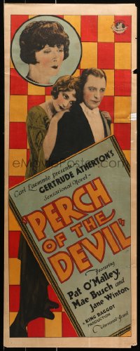 1y192 PERCH OF THE DEVIL insert 1927 Mae Busch in Europe learns husband in Montana is rich, rare!