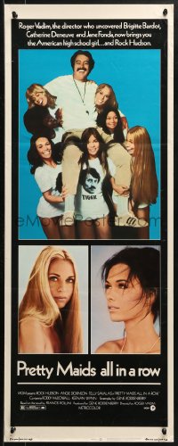 1y196 PRETTY MAIDS ALL IN A ROW insert 1971 Rock Hudson seduces sexy high school cheerleaders!