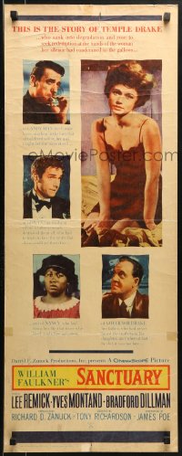 1y206 SANCTUARY insert 1961 William Faulkner, sexy Lee Remick, the story of Temple Drake!