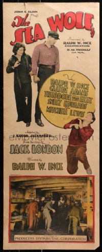 1y207 SEA WOLF insert 1926 Ralph Ince as Wolf Larsen w/ Adams & cast, Jack London, ultra-rare!