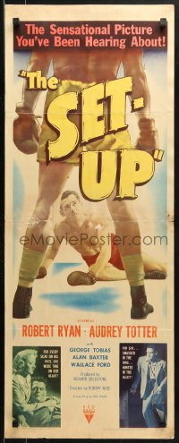 1y209 SET-UP insert 1949 great image of boxer Robert Ryan fighting in the ring, Robert Wise!