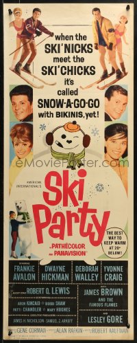 1y215 SKI PARTY insert 1965 Frankie Avalon, Dwayne Hickman, where the he's meet the she's on skis!