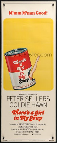 1y246 THERE'S A GIRL IN MY SOUP insert 1971 Peter Sellers, Goldie Hawn, Campbell's soup can art!