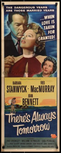 1y247 THERE'S ALWAYS TOMORROW insert 1956 Fred MacMurray torn between Stanwyck & Joan Bennett!