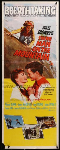 1y250 THIRD MAN ON THE MOUNTAIN insert 1959 artwork of James MacArthur climbing mountain!