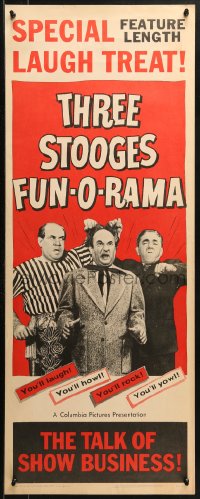 1y251 THREE STOOGES FUN-O-RAMA insert 1959 wacky image of Moe Howard, Larry Fine & Joe Besser!