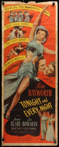 1y254 TONIGHT & EVERY NIGHT insert 1944 completely different images of Rita Hayworth, ultra-rare!