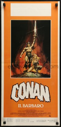 1y292 CONAN THE BARBARIAN Italian locandina 1982 Arnold Schwarzenegger & Bergman by Casaro!