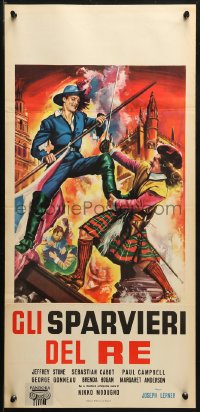 1y326 KNIGHTS OF THE QUEEN Italian locandina R1958 Jeff Stone as D'Artagnan, Three Musketeers!