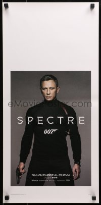 1y358 SPECTRE teaser Italian locandina 2015 Daniel Craig in black as James Bond 007 with gun!