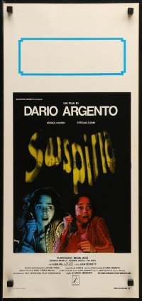 1y362 SUSPIRIA Italian locandina 1977 Dario Argento horror, yellow title style, De Berardinis art!