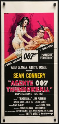 1y370 THUNDERBALL Italian locandina R1980s art of Sean Connery as James Bond 007 by Ciriello