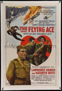 1z107 FLYING ACE linen 1sh 1926 all-black aviation, the greatest airplane thriller ever produced!
