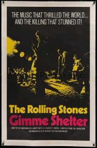 1z127 GIMME SHELTER linen int'l 1sh 1971 Rolling Stones out of control rock & roll concert!