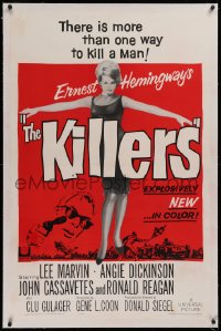 1z174 KILLERS linen 1sh 1964 sexy full-length Angie Dickinson, Lee Marvin, directed by Don Siegel!