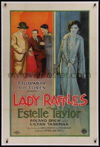1z181 LADY RAFFLES linen 1sh 1928 great art of master female jewel thief Estelle Taylor, ultra rare!