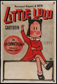 1z185 LITTLE LULU linen 1sh 1943 great full-length image of the classic cartoon character, rare!