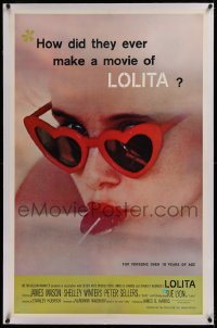 1z188 LOLITA linen 1sh 1962 Stanley Kubrick classic, Sue Lyon, how did they ever make this movie!