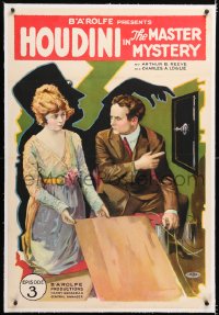 1z204 MASTER MYSTERY linen chapter 3 1sh 1919 serial, Harry Houdini's 1st & 1st robot, ultra rare!