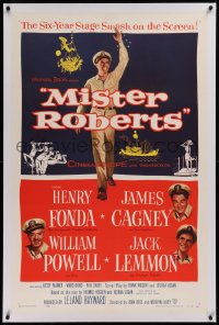 1z217 MISTER ROBERTS linen 1sh 1955 Henry Fonda, James Cagney, William Powell, Lemmon, John Ford!