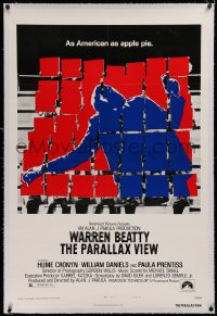 1z250 PARALLAX VIEW linen style B 1sh 1974 Warren Beatty mixed up in a political murder conspiracy!