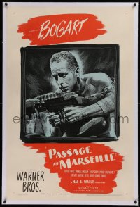 1z251 PASSAGE TO MARSEILLE linen 1sh 1944 Humphrey Bogart escapes Devil's Island to fight Nazis!