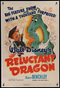 1z272 RELUCTANT DRAGON linen 1sh 1941 a behind the scenes look at Walt Disney's animation studio!
