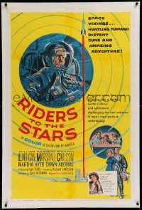 1z274 RIDERS TO THE STARS linen 1sh 1954 William Lundigan has broken into outer space w/gravity zero!