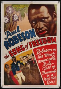 1z297 SONG OF FREEDOM linen 1sh 1938 Paul Robeson in his most memorable role, a $500,000 epic, rare!