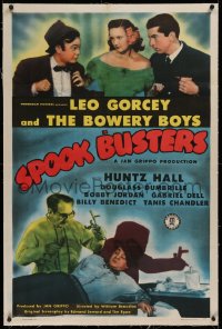 1z302 SPOOK BUSTERS linen 1sh 1946 Bowery Boys, wacky Leo Gorcey on operating table, Huntz Hall
