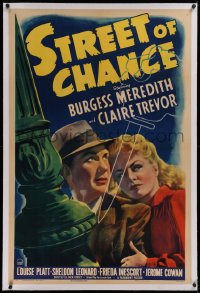 1z307 STREET OF CHANCE linen 1sh 1942 Burgess Meredith, Claire Trevor, Cornell Woolrich film noir!