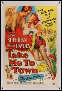 1z313 TAKE ME TO TOWN linen 1sh 1953 sexy Ann Sheridan, Sterling Hayden, Douglas Sirk, Ross Hunter!