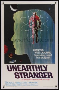 1z332 UNEARTHLY STRANGER linen 1sh 1964 cool art of weird macabre unseen thing out of time & space!