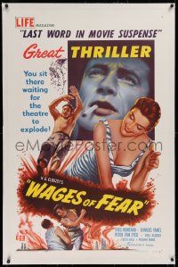 1z340 WAGES OF FEAR linen 1sh 1955 Yves Montand, Henri-Georges Clouzot's suspense classic!