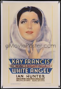 1z347 WHITE ANGEL linen 1sh 1936 great art of angelic beautiful Kay Francis as Florence Nightingale!