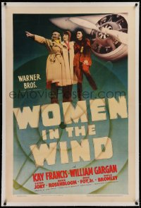 1z355 WOMEN IN THE WIND linen 1sh 1939 Kay Francis & two other female pilots by plane propeller!