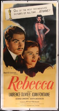 2a041 REBECCA linen 3sh R1946 Laurence Olivier, Joan Fontaine, Alfred Hitchcock, ultra rare!