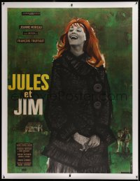 2a086 JULES & JIM linen French 1p 1962 Francois Truffaut's Jules et Jim, Jeanne Moreau, ultra rare!