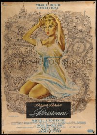 2a089 LA PARISIENNE linen French 1p 1958 Geleng, Fouteau & Ferracci art of Brigitte Bardot, rare!