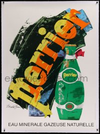 2a120 PERRIER linen 37x50 Swiss advertising poster 1950s art of the sparkling water by Donald Brun!