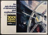 2a009 2001: A SPACE ODYSSEY Cinerama subway poster 1968 Kubrick, art of space wheel by Bob McCall!