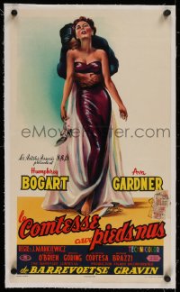 2b177 BAREFOOT CONTESSA linen Belgian 1954 full-length art of sexy Ava Gardner & no blank top, rare!
